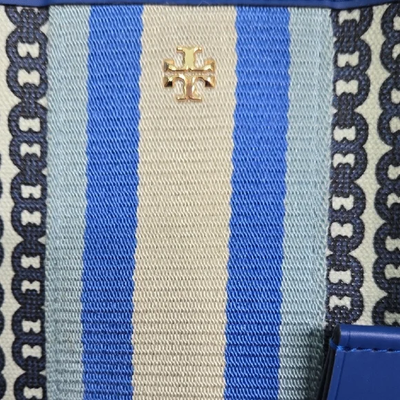 Tory Burch Blue and White Geometric Tote *SALE* - Picture 3 of 7